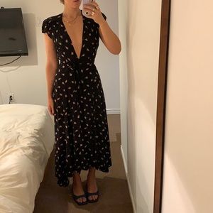 Reformation wrap dress with floral details